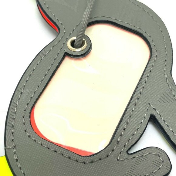 Authentic LOUIS VUITTON M63280 Monogram Titanium Porte address dog Bag charm gra - Picture 6 of 10
